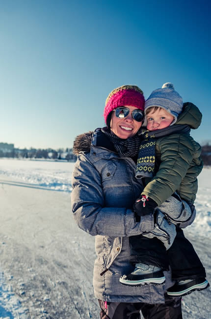 Skating on a frozen Lipno dam